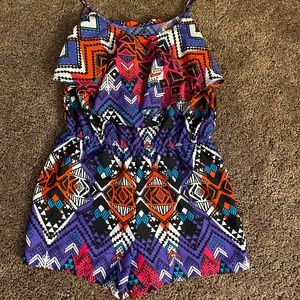 Multicolored pattered romper